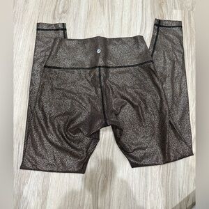 Lululemon Metallic Gold Speckle Crop Top Long Sleeve Size 8